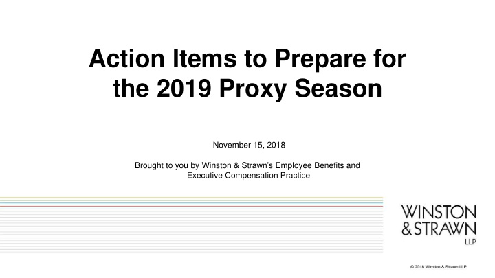 action items to prepare for the 2019 proxy season