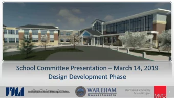 Design Development Phase  Wareham Elementary  1  School Project  Overall  ll Sit  ite Pla  lan