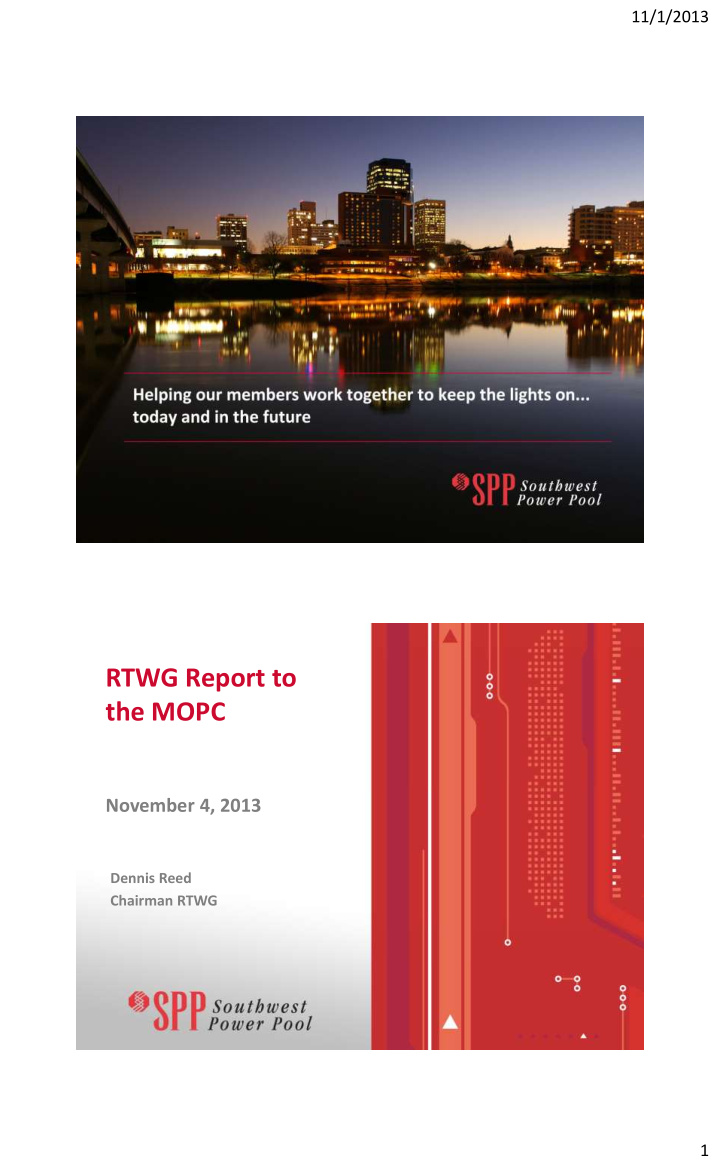 rtwg report to the mopc