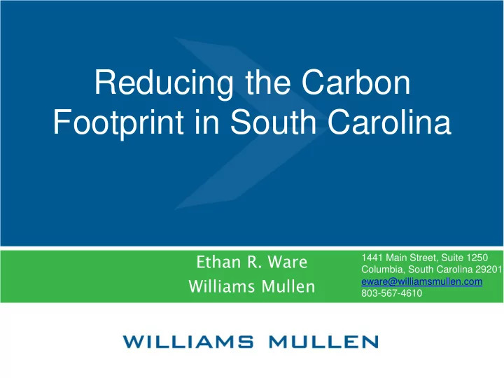 reducing the carbon footprint in south carolina
