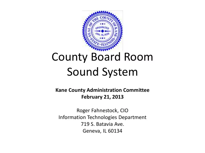 county board room sound system