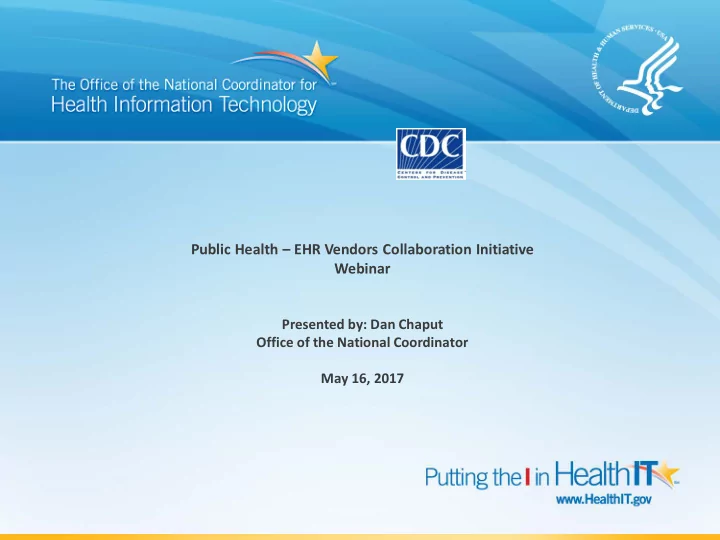public health ehr vendors collaboration initiative webinar