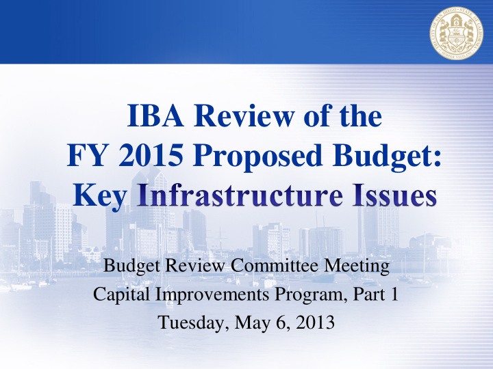 iba review of the fy 2015 proposed budget key