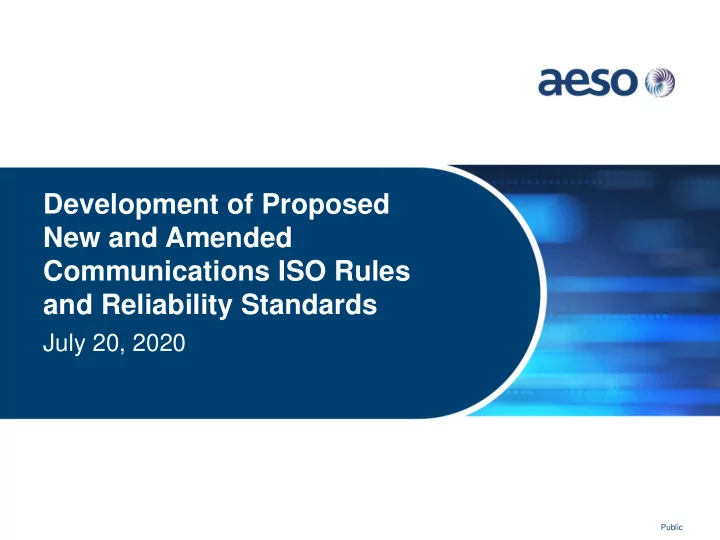 communications iso rules