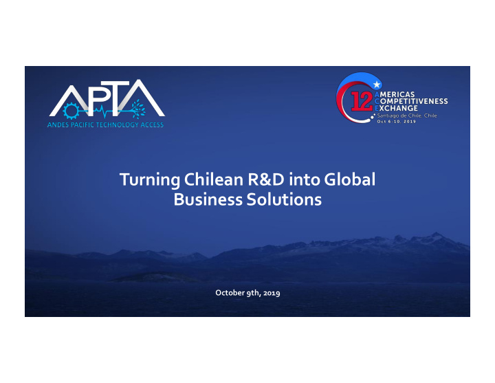 turning chilean r d into global business solutions