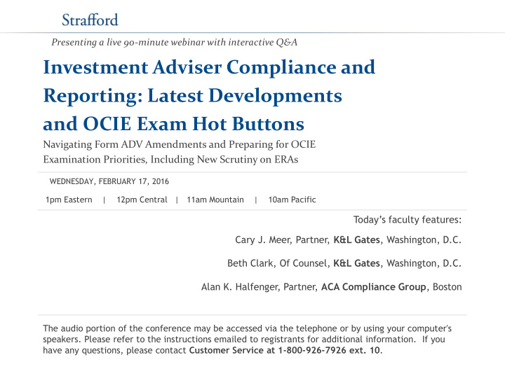 and ocie exam hot buttons