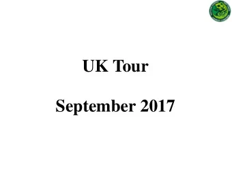 September 2017  The Tour  St. Andrews  Edinburgh  Windermere  York  Liverpool  Chatsworth