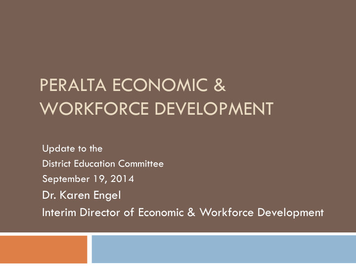 peralta economic workforce development