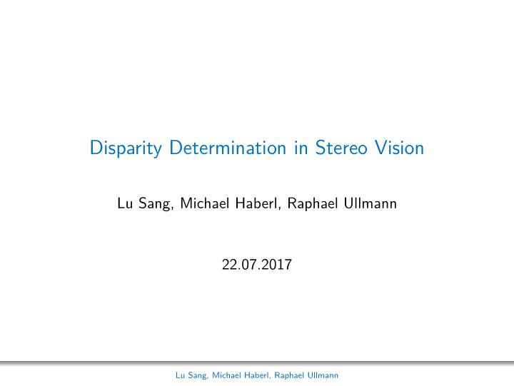 x disparity determination in stereo vision