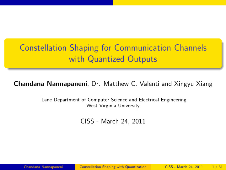 constellation shaping for communication channels with