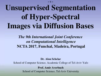 of Hyper-Spectral Images via Diffusion Bases  The 9th International Joint Conference  on