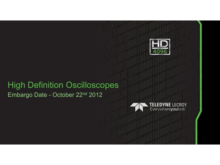 high definition oscilloscopes