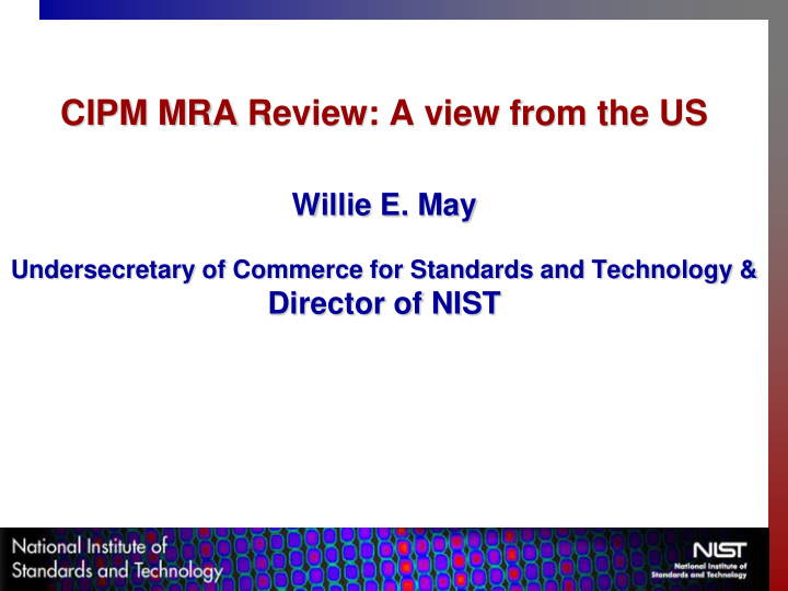 willie e may undersecretary of commerce for standards and
