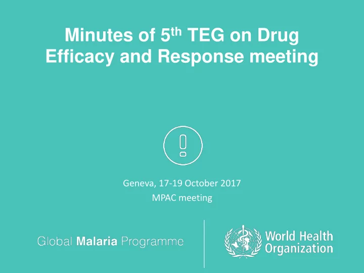 efficacy and response meeting