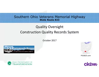 Quality Oversight  Construction Quality Records System  October 2017  PGG823.com  1  Construction /