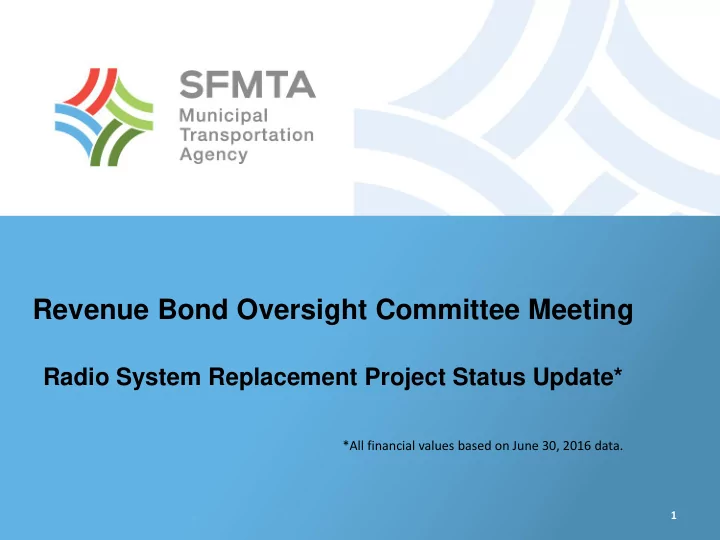 revenue bond oversight committee meeting