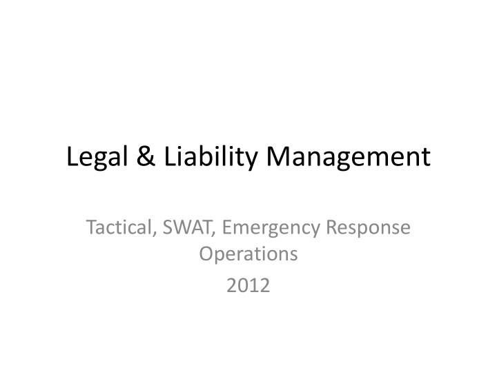 legal liability management