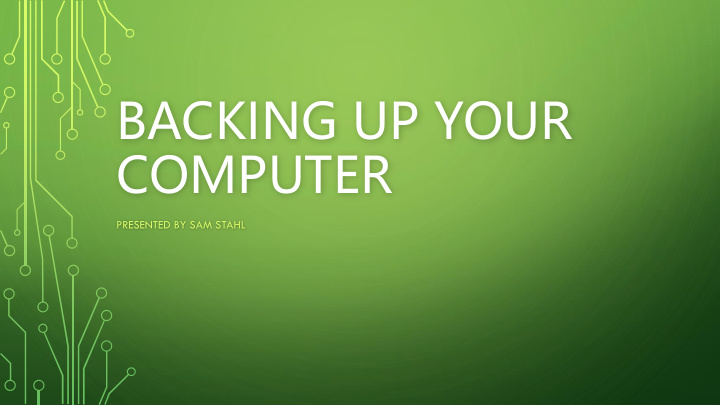 backing up your computer