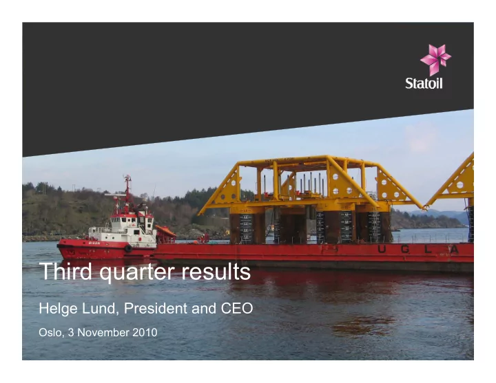 third quarter results