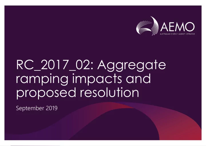 ramping impacts and