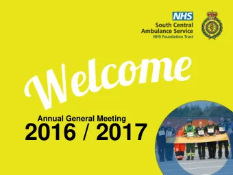 2016 / 2017  Agenda  Agenda   Chairs Introduction and Welcome    Minutes from the 30