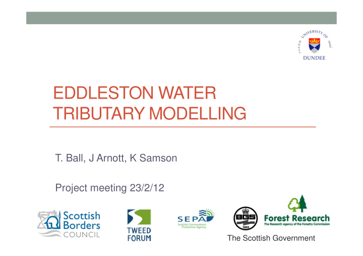 eddleston water tributary modelling