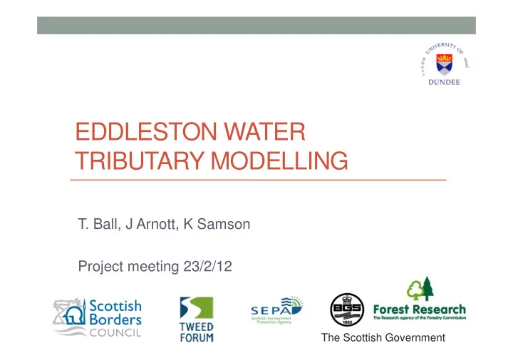 eddleston water tributary modelling