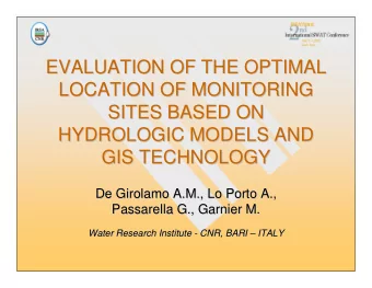 EVALUATION OF THE OPTIMAL  EVALUATION OF THE OPTIMAL  LOCATION OF MONITORING  LOCATION OF