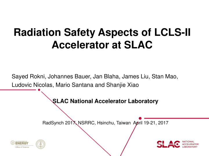 radiation safety aspects of lcls ii accelerator at slac