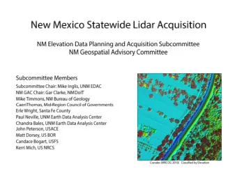 Existing Elevation Data Sets  Out of Date:   Most &gt; 40 yrs old  Data range from 15 yrs old to