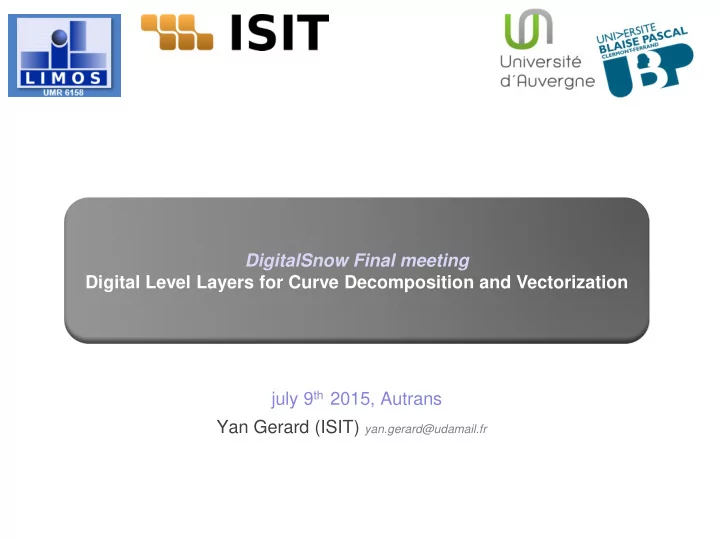 digitalsnow final meeting digital level layers for curve
