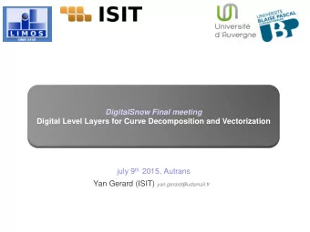 DigitalSnow Final meeting  Digital Level Layers for Curve Decomposition and Vectorization july 9 th