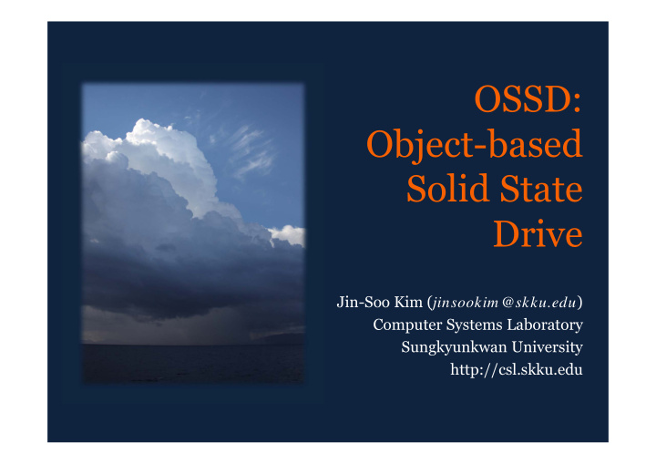 ossd object based solid state drive