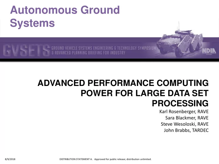 autonomous ground systems