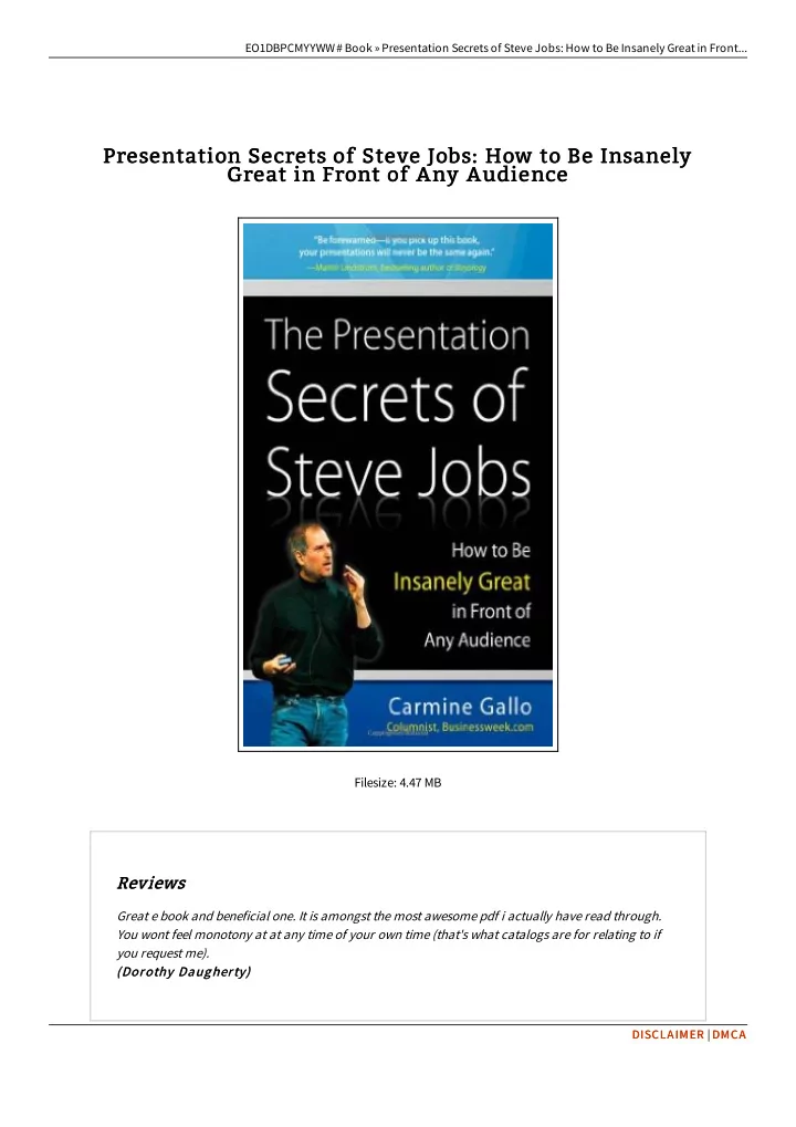 presentation secrets of steve jobs how to be insanely