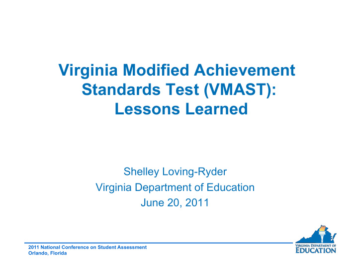 virginia modified achievement standards test vmast