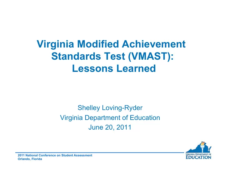 virginia modified achievement standards test vmast