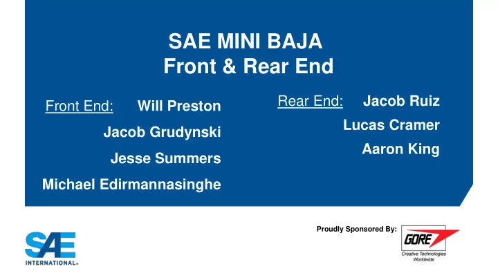sae mini baja front rear end