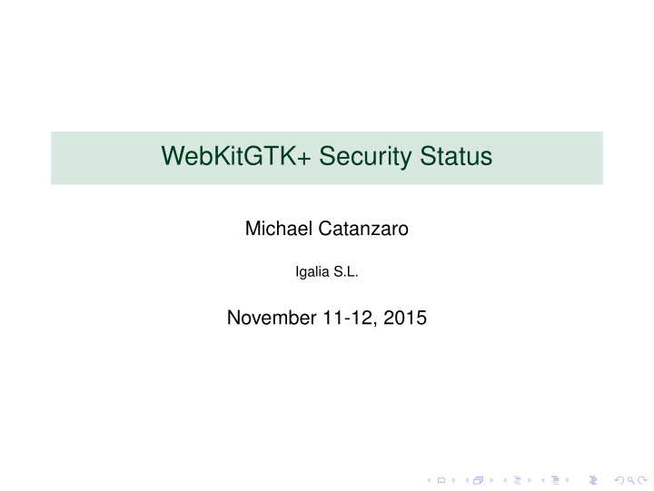 webkitgtk security status