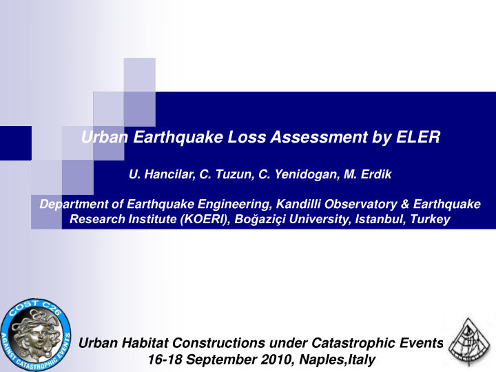 urban earthquake loss assessment by eler