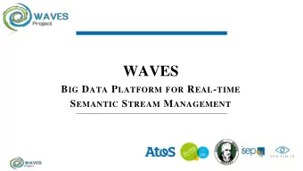 WAVES B IG D ATA P LATFORM FOR R EAL - TIME S EMANTIC S TREAM M ANAGEMENT  WAVES  ATOS SE  OUTLINE