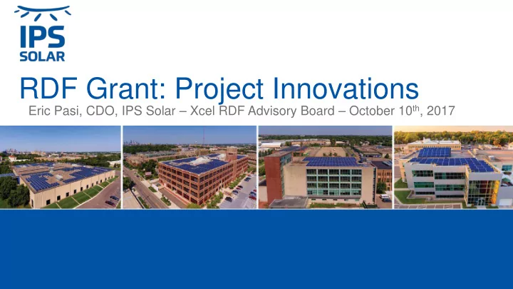 rdf grant project innovations