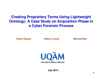 Creating Proprietary Terms Using Lightweight  Ontology: A Case Study on Acquisition Phase in  a