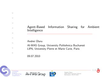 Agent-Based  Information  Sharing  for  Ambient    Intelligence