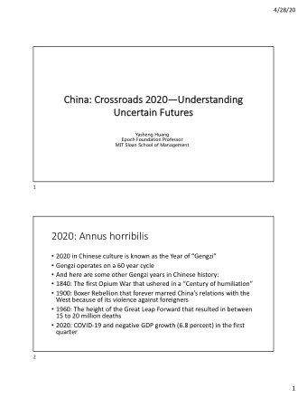 2020: Annus horribilis  2020 in Chinese culture is known as the Year of Gengzi  Gengzi