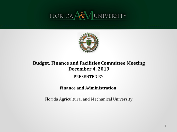 budget finance and facilities committee meeting december