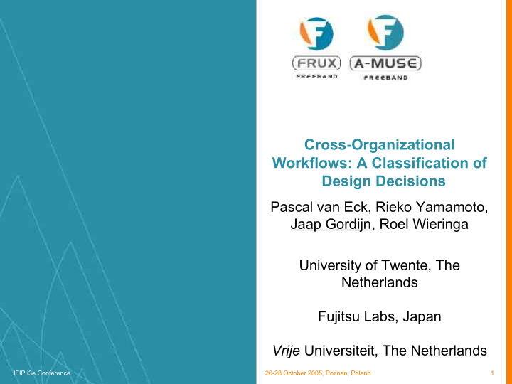 cross organizational workflows a classification of design