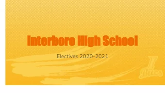 Interboro High School  Electives 2020-2021  Family &amp; Consumer Science Culinary Arts I (.5