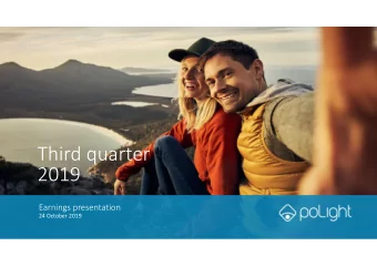 Third quarter  2019  Earnings presentation  24 October 2019  Disclaimer  This presentation (the