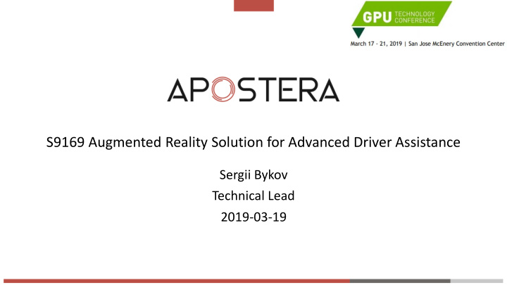 s9169 augmented reality solution for advanced driver